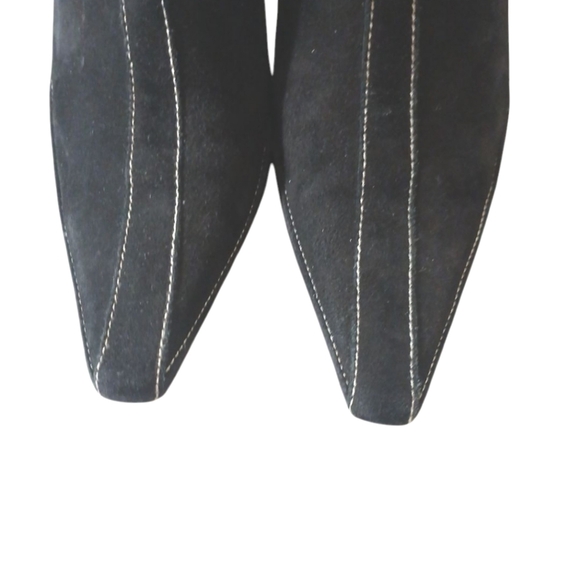 Donald J. Pliner Black Heeled Boots with Suede Finish - Picture 5 of 12